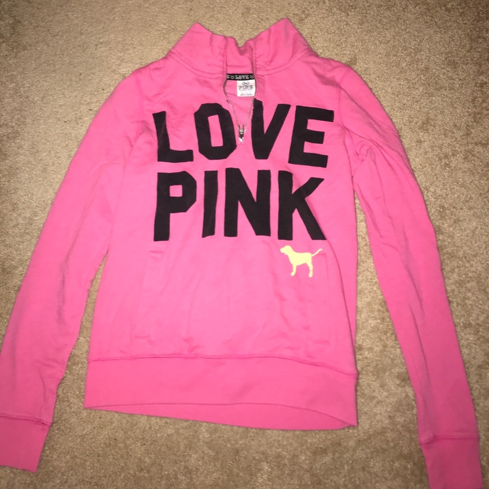 LOVE PINK quarter zip sweatshirt size XS